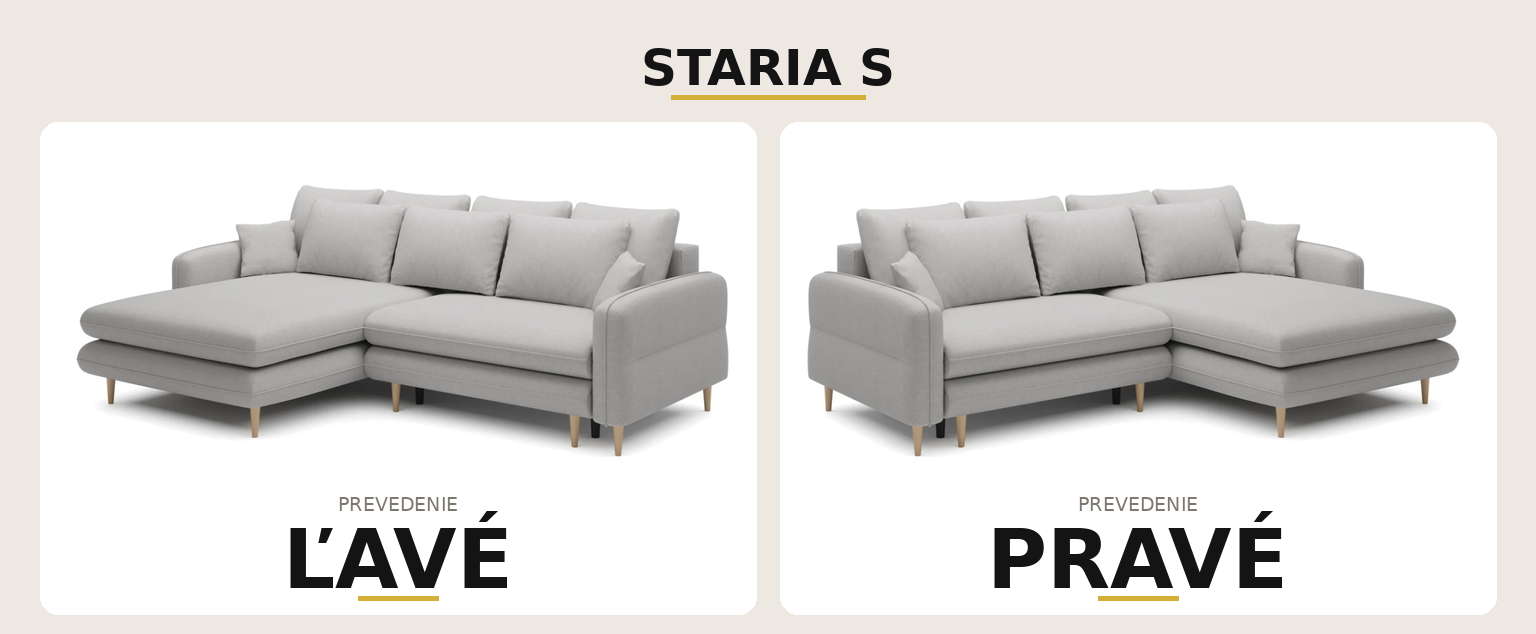 Sedacia súprava STARIA S – ľavé a pravé prevedenie